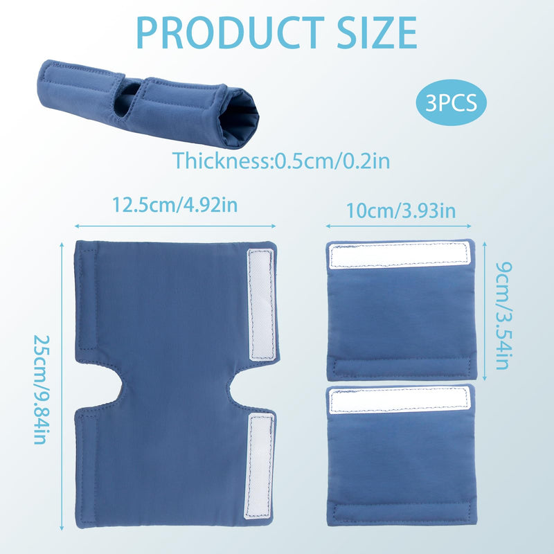 CPAP Mask Strap Covers, Mask Frame Covers Compatible with DreamWear or ResMed AirFit Mask Headpieces, Reusable Strap Pads, Hair and Face Pads (Blue) blue
