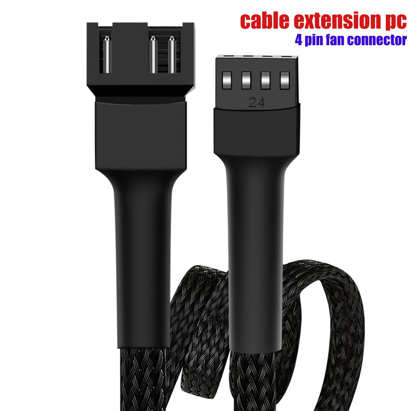 10.6" pwm fan extension cable，4 pin fan extension cable，cable extension pc，3-Pin/4-Pin cooling fan extension cable wire (10.6"（27cm） 4pcs) 10.6"（27cm）4pcs