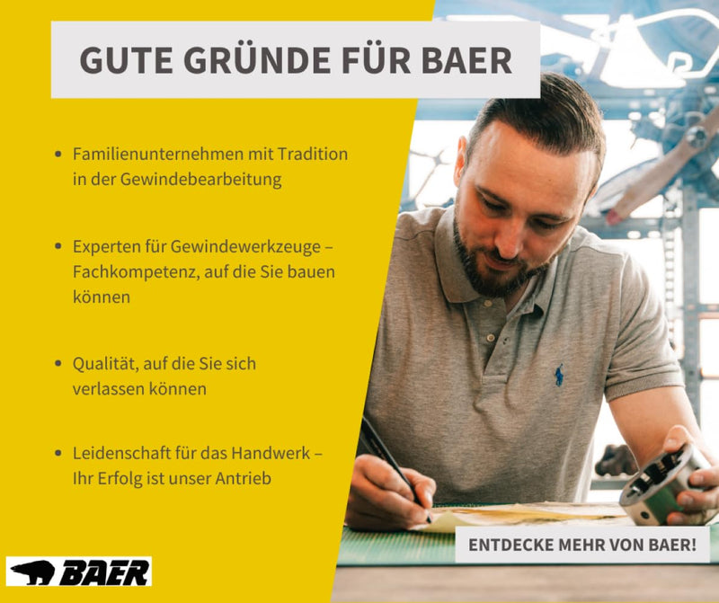 BAER M6 HSS Die - M 6 x 1.0 - Thread Die Metric Standard Thread - Male Thread Cutter Made of High Alloy Tool Steel - Metric Male Thread Die