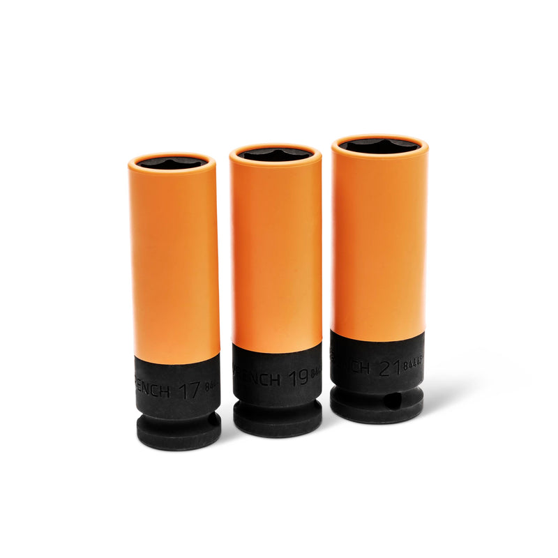 GEARWRENCH 3 Piece 1/2" Drive High-Strength Wheel Protector Impact Metric Socket Set | 84946
