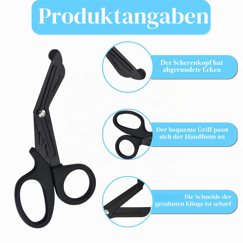 Pack of 2 Medical Bandage Scissors, Bandage Scissors, Care, Rescue Scissors, Medical Scissors, Lightweight 15 cm Long Curved Scissors for Nurses, Medical Students, Doctors and Emergency Rooms, Green +