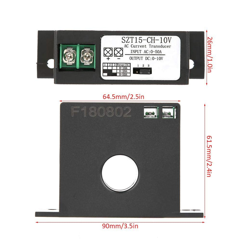 AC Converter, AC Transmitter Power, Distribution and Control Equipment Instrumentation Mutual Inductance AC 0-50A to DC 0-10V (Model SZT15-CH-10V)