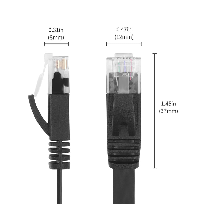 REXUS 2-Pack Retractable Cat 6 Flat Ethernet Network Cable 6.6 FT, 10 Gigabit High Speed LAN Wires Internet Patch Cable with RJ45 Connector for Xbox,PS4,Router, Modem(C6R20x2) 6.6 feet * 2 pcs