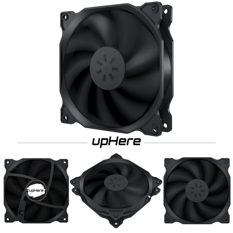 upHere 3-PIN 120mm PC case fan extremely quiet 3 pack black/12BK3-3 12BK3-3-3 pieces 12BK3 black
