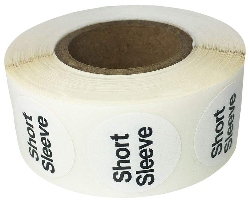 White Circle Short Sleeve Clothing Size Stickers for Retail Apparel 0.75 Inch 500 Total Adhesive Labels (Pack of 2) 3/4" Circle (Pack of 2)
