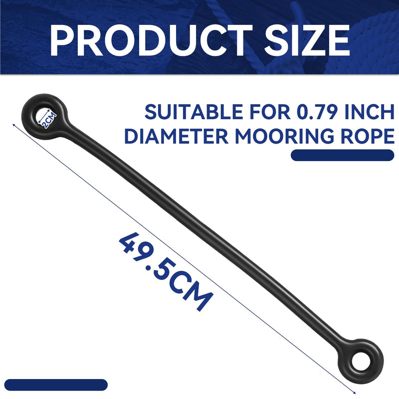 4 Pack 19.5'' Boat Snubber Dock Line Absorber Shock Marine Boat Mooring Line Rubber Snubbers Heavy Duty Flexible Marine Bungee for 7/16"-5/8" (12-16mm) Reducing Impact Noise Secure Mooring 4
