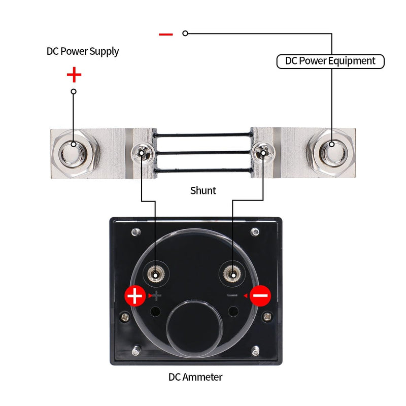 Baomain DH-670 DC 300A Analog Amp Panel Meter Current Ammeter with 75mV Shunt