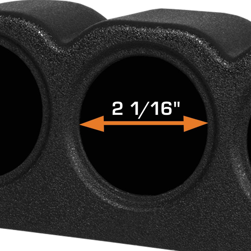 GlowShift Universal Black Triple Gauge Console Dashboard Pod - Fits Any Make/Model - ABS Plastic - Mounts (3) 2-1/16" (52mm) Gauges to Vehicle's Dash