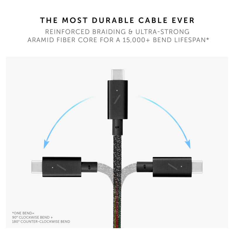 Native Union Type-C Belt Cable Pro - 240W USB-C to USB-C 8ft Ultra-Strong Charging Cable with Leather Strap Compatible with iPhone Air, 17e, 17 Pro Max, MacBook Pro 14"/16" M5, Air 13"/15" M5 (Cosmos) Cosmos