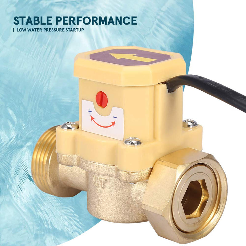 Flow Sensor Switch Thread G3/4-G3/4 Water Pump Adjustable Flow Sensor Pressure Automatic Switch 220V (Model: HT-200)