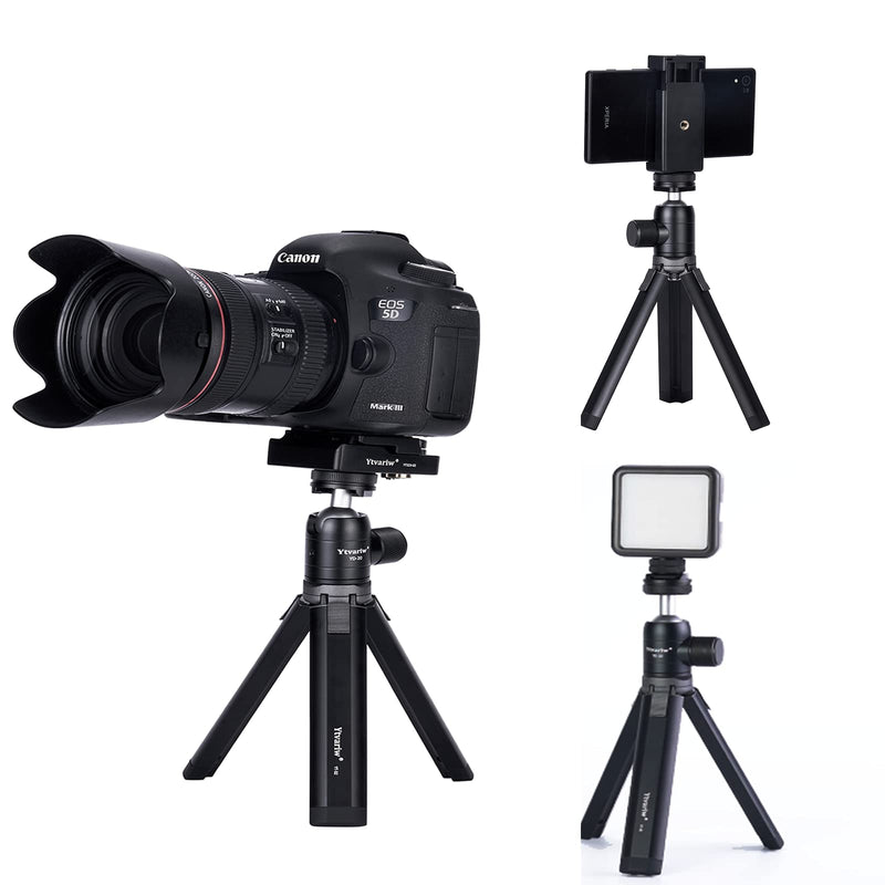 Camera Tripod Mini Ball Head with Cold Shoe Mount,360° Panoramic Aluminum Alloy Ball Head Mount with 1/4" Screw for DSLR Camera,Cell Phone,Monitor,LED Video Light,Microphone