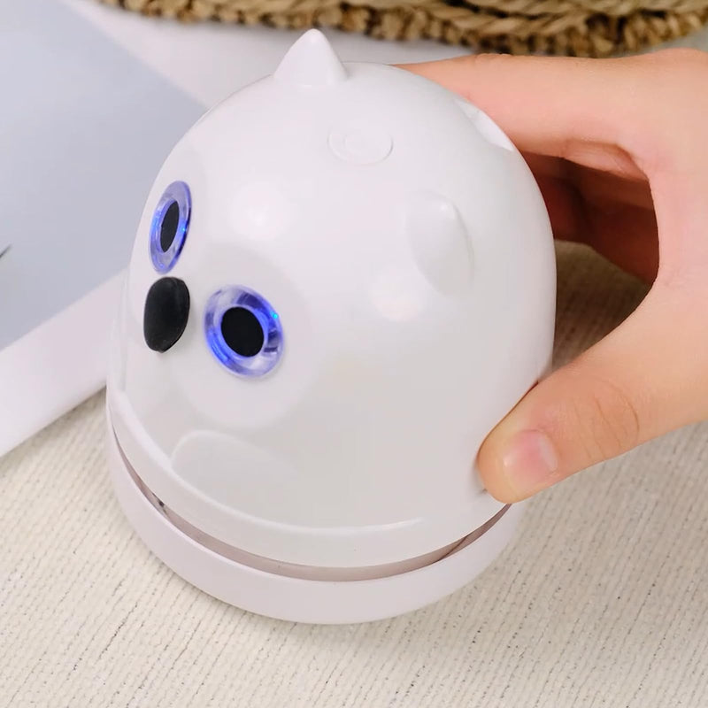 Mini Desktop Vacuum Cleaner Cute Owl Mini Vacuum Cleaner Desk Vacuum Sweeper for Tabletop Cleaning Eraser Waste, Crumbs, Hair, Paper Scraps Computer Piano Keyboard Car Vacuum