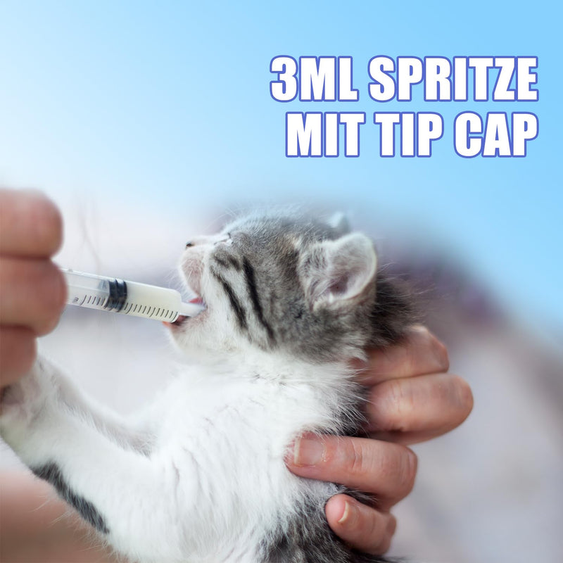 Pack of 40 3 ml Syringes, Oil Dosing Syringe (without Needles) with Caps, for Small Pet Feeding, Industrial Precision Application 40 pieces-3ml
