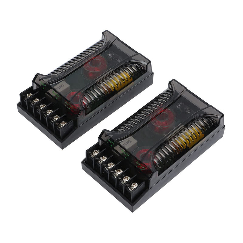2 Way Car Audio Crossover, 2pcs Speaker Frequency Divider Car Audio Passive Crossover Up to 300 Watts, Overcurrent Protection Heat Dissipation Universal Speaker Frequency Divider