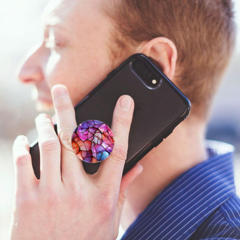 (6 Pack) Collapsible Cell Phone Grip for Smartphones,Expanding Cellphone Holder for Phone - Colorful Rose Gold Marble