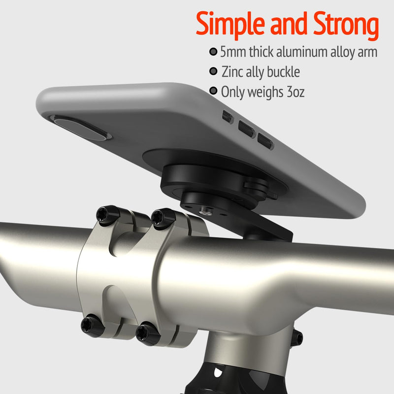 sincetop Bike Phone Mount, Mountain Cell Holder with Adapter, Aluminum Bicycle Mount for MTB Road Stem, Universal Quick Detach Cycling Clamp Built-in Ultra-Lock iPhone Samsung, Black 【Gen 1】Bike Stem Mount-Black