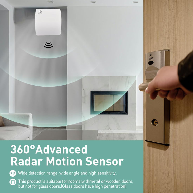 Bathroom Exhaust Automatic Fan for Wall and WIndow,Super Quiet 4 In Bathroom Motion Sensor and Delay Time Exhaust Fan with O Ring White 80 CFM Vent Fan 4inch