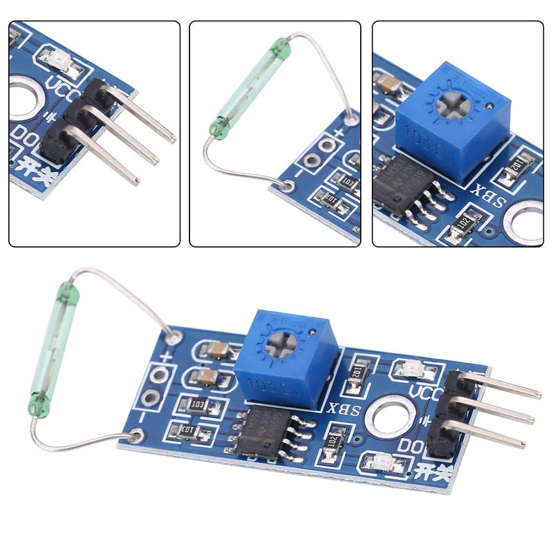 4pcs/set Reed Sensor Module Magnetic Switch Module Diy Kit Normally Open for