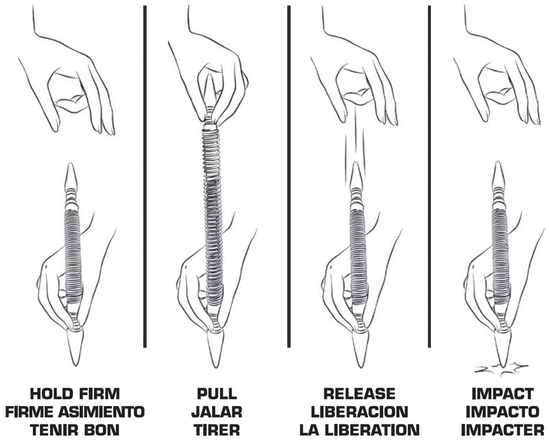 HIT Tool Pro Finish Kit includes 1/32"(#1), 2/32"(#2), 3/32"(#3), 4/32"(#4) Combination Nail Setters (2 Piece) Hammerless Spring Punch Set