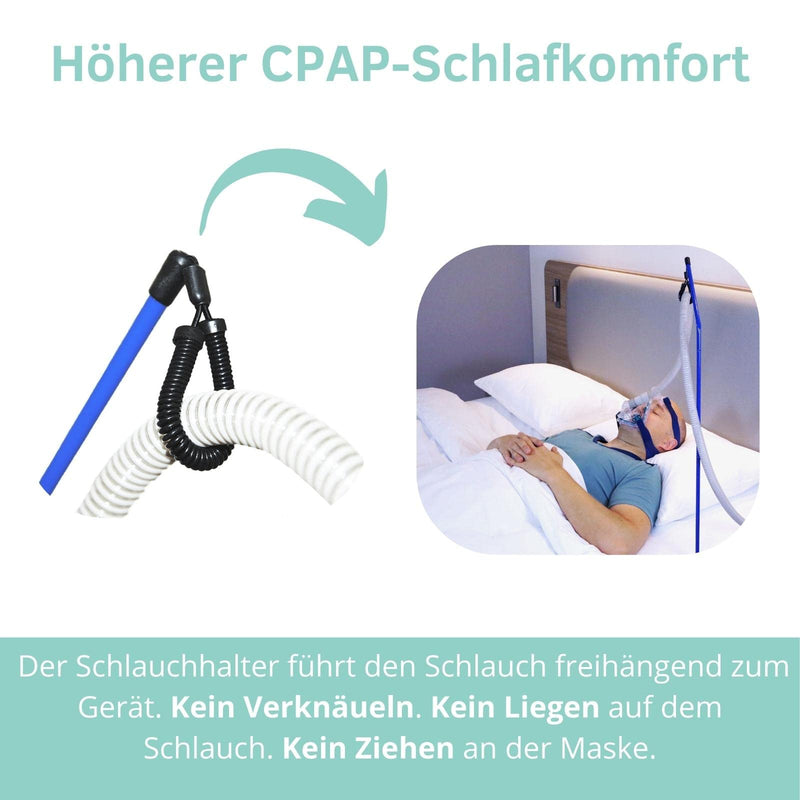 oxyhero basic CPAP hose holder - height approx. 100 cm - prevents the hose from tangling and pulling on the CPAP mask - robust - lightweight - for travel and at home