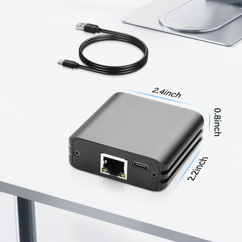 GINTOOYUN RJ45 Ethernet Splitter 1 to 2 Out 1000Mbps High Speed Gigabit Switch Network Splitter Internet Distributor with USB Power Cable for Cat5/5e/6/7/8 Cables (2 Computers at The Same Time)