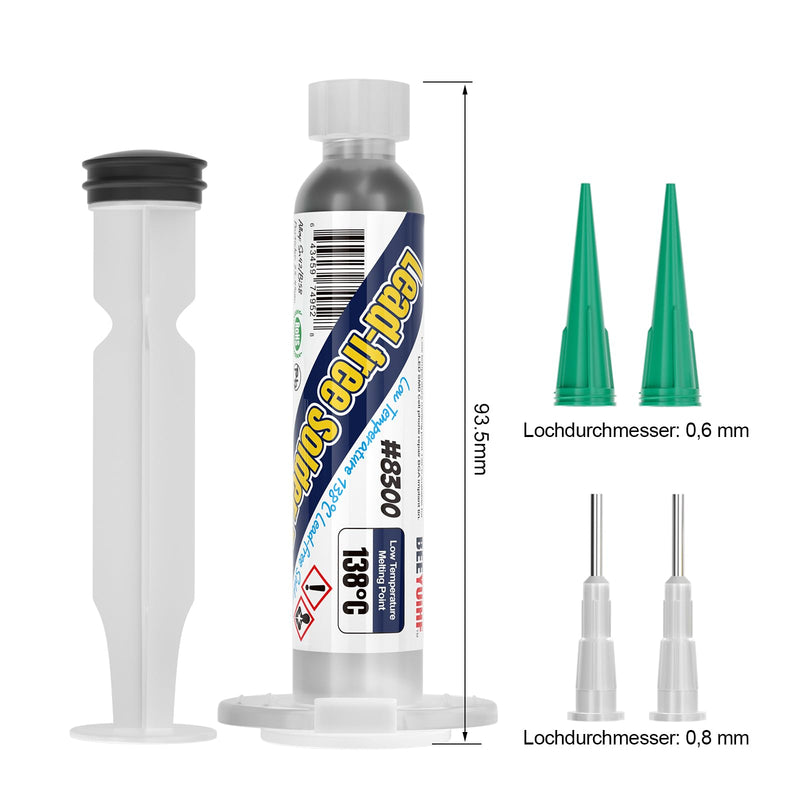 Lead-free Solder Paste, Sn42 Bi58 Syringe Soldering Paste Flux, Lead-Free Solder Flux Tin Paste, Low Temperature 138 Degrees, for BGA SMT Solder (1.05oz/30g)