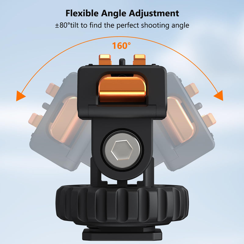 VRIG AC-44 Cold Shoe Adapter with Magnetic Quick Mount for Insta 360 Ace / Ace Pro, Action Camera Mount Adapter with 1/4" Thread Compatible DSLR Camera Hot Shoe, Tripod Accessories
