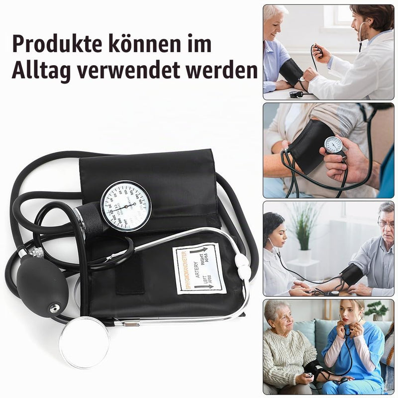 Gohytal Manual Blood Pressure Monitor, Blood Pressure Cuff with Flat Head Stethoscope, Upper Arm, Aneroid and Cuff, Blood Pressure Monitor, Arm Sleeve for Home for Doctor, Practice Home a