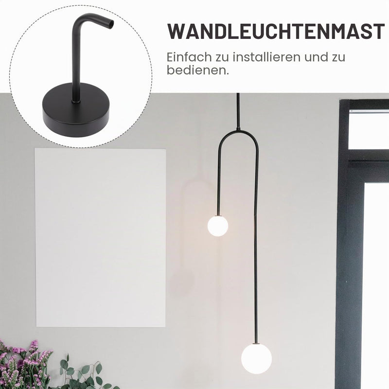Metal Wall Light Bar 13 cm with Angle Lamp Holder Black Wall Lamp Holder for Living Room Lighting Stable Homemade Lamp Holder for Bedroom and