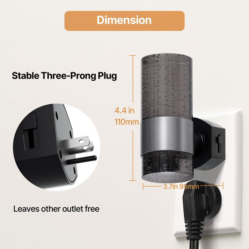 LED Dimmable Night Lights Plug into Wall, 2-Pack Bright Plug in Nightlight, Dusk-to-Dawn, Adjustable Brightness 0-100LM, Auto-On/Off Home Decor for Bedroom, Bathroom, Hallway, Kitchen, 3000K