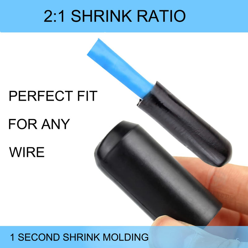 Heat Shrink Tube Shrink Caps 15 mm Warm Shrink End Cap Heat Shrink Tube Cap Waterproof Insulation Protection for Cable End Pack of 4 (15 mm)