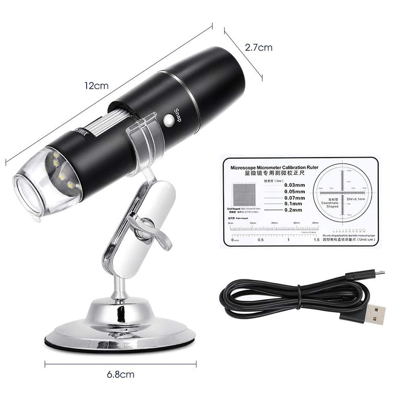Digital Microscope 50X to 1000X, USB WiFi Microscope Wireless Digital Mini Handheld Endoscope Inspection Camera with 8 Adjustable LED Lights, Compatible with Android, iOS Phone