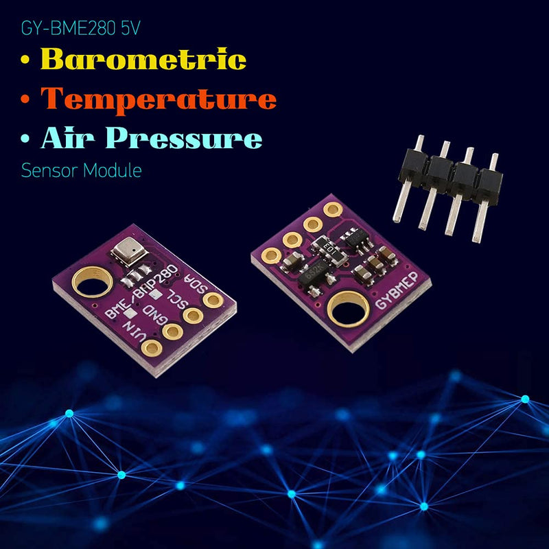 CUQI GY-BME280 Barometric Pressure Temperature Sensor, Calibrated Altimeter Pressure Sensor with IIC I2C Breakout Altimeter Module for GPS Modules