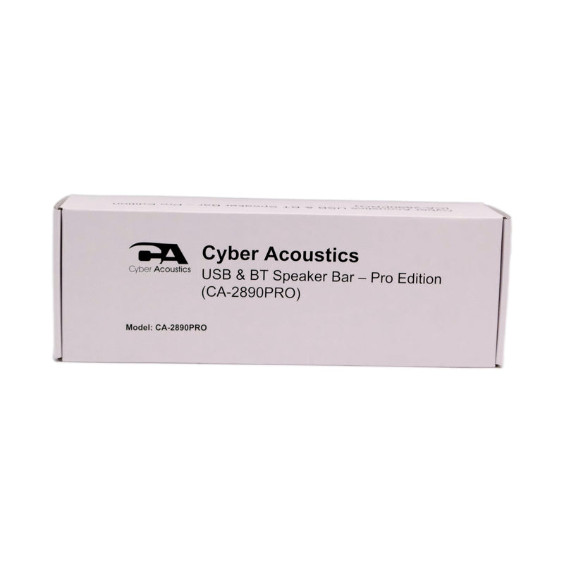 Cyber Acoustics USB & Bluetooth Speaker Bar (CA-2890PRO) USB Powered Speaker with Speakerphone for PC and Bluetooth for Smartphones, Clamps to Monitors up to 2 Inches Thick USB & BT - Pro