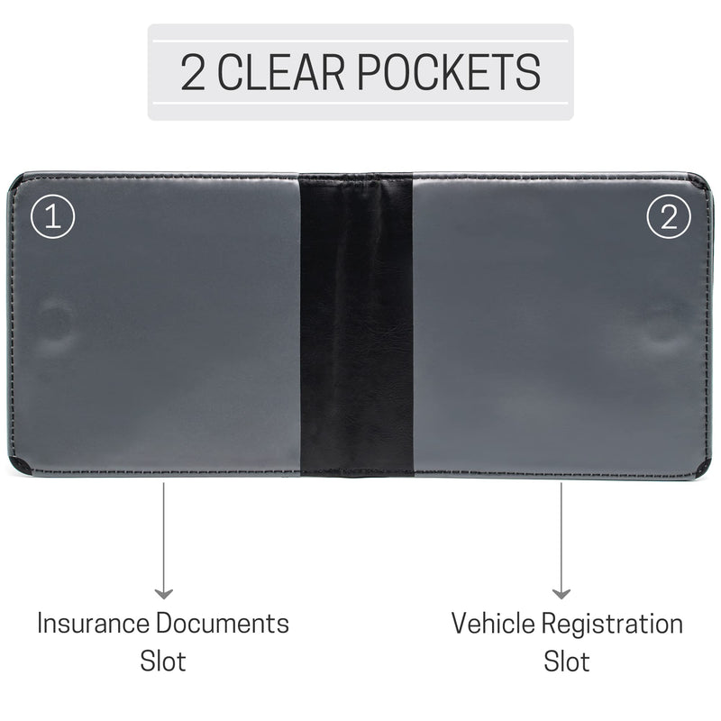 CANOPUS Car Registration and Insurance Holder, Magnetic Closure, Embossed Card Document Holder, Vehicle Glove Box Organizer, Wallet for Auto, SUV, Motorcycle, Truck, Waterproof, Car Model Black