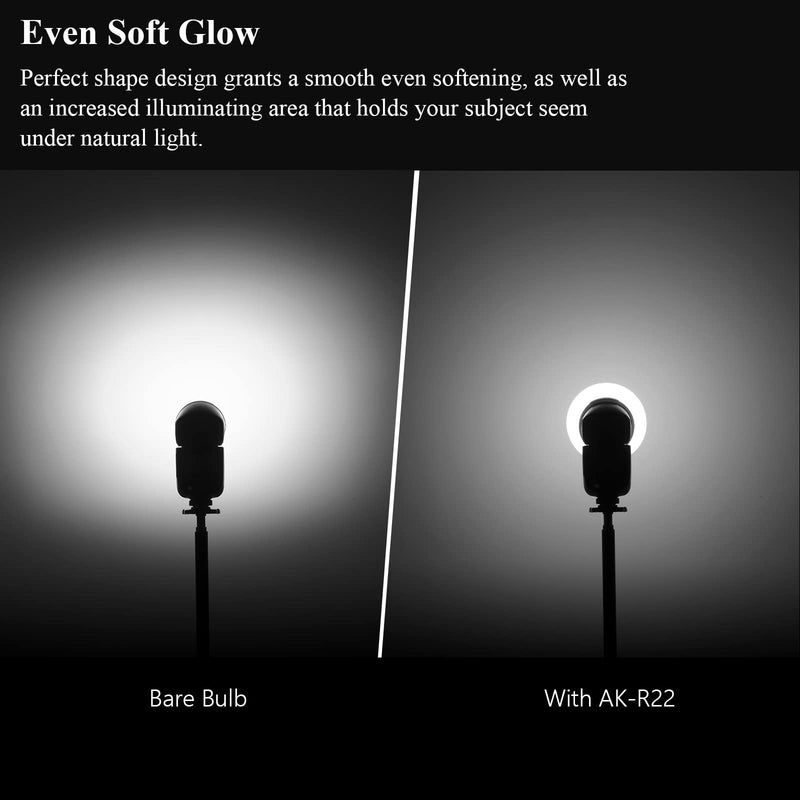 Godox AK-R22 Collapsible Diffusion Dome, Diffuser for Godox V1/ V1pro Round Head Flash, Godox AD100Pro, Godox H200R