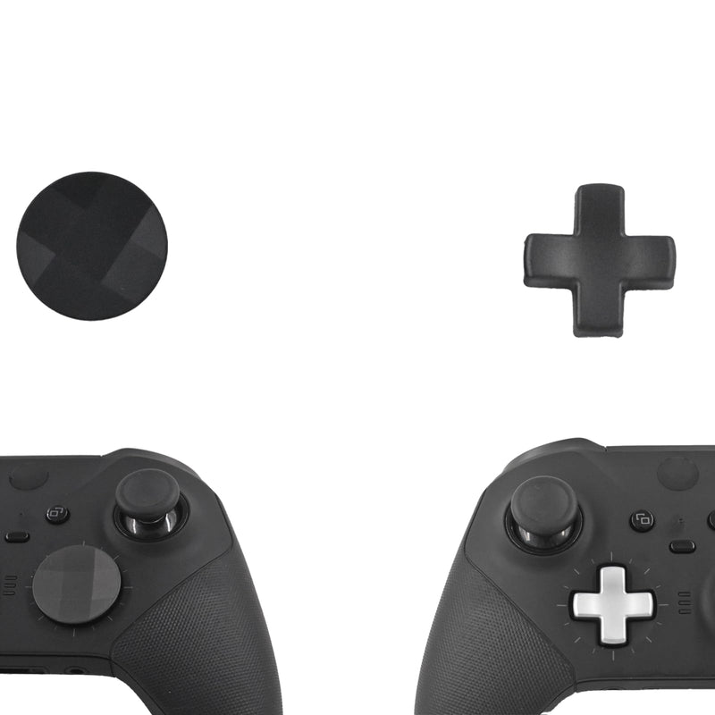 2Pcs D-Pads Replacement Kit for Xbox One Elite Series 2, Metal D-pads Parts for Xbox One Elite Series 2 Core Controller, Stainless Steel Standard D-pads for One Elite Series 1 Controller (Black)