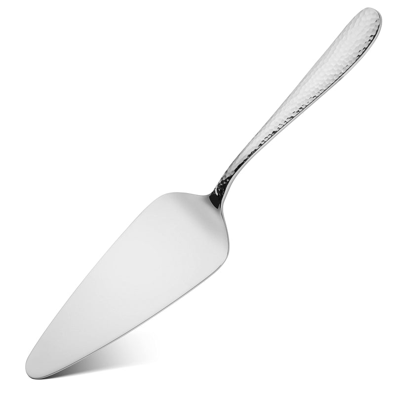 Hudson Essentials Bergamo Hammered 18/10 Stainless Steel Wedding Cake Knife & Cake Server Set – Perfect for Weddings, Engagements, & Birthay Parties