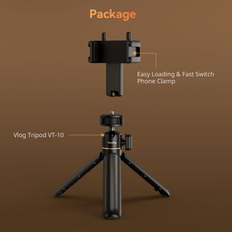 SMALLRIG Mini Tripod for Camera, Small Vlogging Travel Tripod 360° Ball Head, Desk Tripod Stand for Webcam, Handheld Tripod for Canon g7x, for Sony Zv1 and Phone