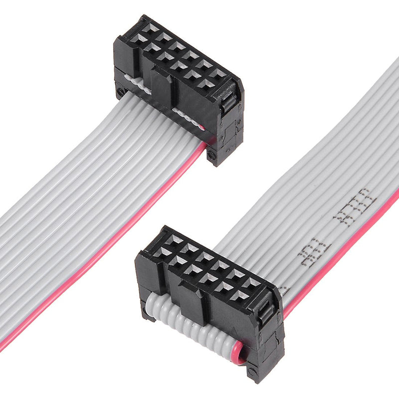 uxcell IDC 12 Pins Connector Flat Ribbon Cable Female Connector Length 30cm 2.54mm Pitch,5pcs