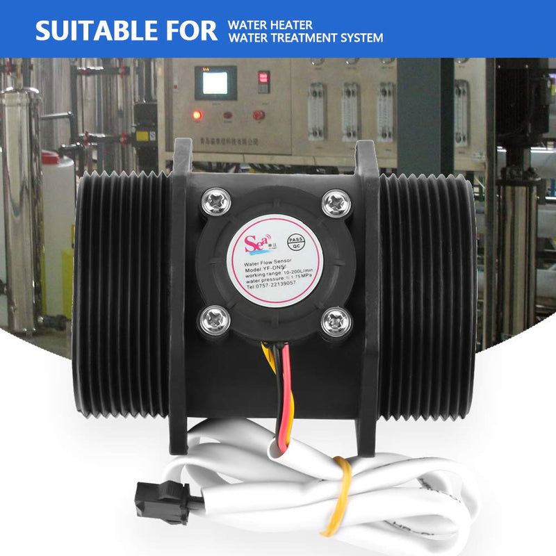 Flow Meter, DN50 G2" Turbine Flow Meter Water Flow Meter Water Hall Sensor Switch Meter for Water Heater, Water Treatment System