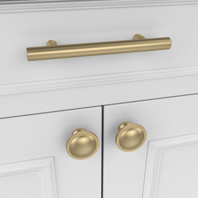 20 Pack Gold Cabinet Knobs Drawer Dresser Knob Round Mushroom Hardware Diameter 1-1/2 Inch Matte Gold Single Hole 20