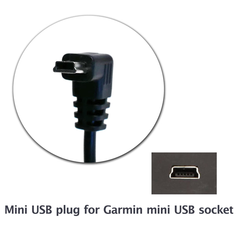 6 Ft Mini USB Car Charger Power Cord for Garmin Nuvi Drive DriveSmart DriveAssist DriveTrack RV Auto Handheld Navigation GPS TA20 Compatible