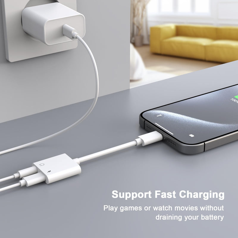 Headphone Adapter for iPhone 15 Pro Max, 2 Pack [MFi Certified] USB Type C to Aux Audio Jack Adapter with PD 60W Fast Charging Dongle for iPhone 15/15 Plus/15 Pro/15 Pro Max, iPad Pro, Galaxy S24/S23