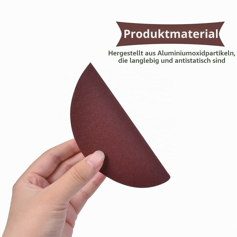 125 mm Sandpaper (40/80/120/240), 125 mm Sanding Discs for Random Orbital Sanders, 5 Inch Sanding Sheets for Wood Materials, Chipboard, Metal (Pack of 80, No Holes)