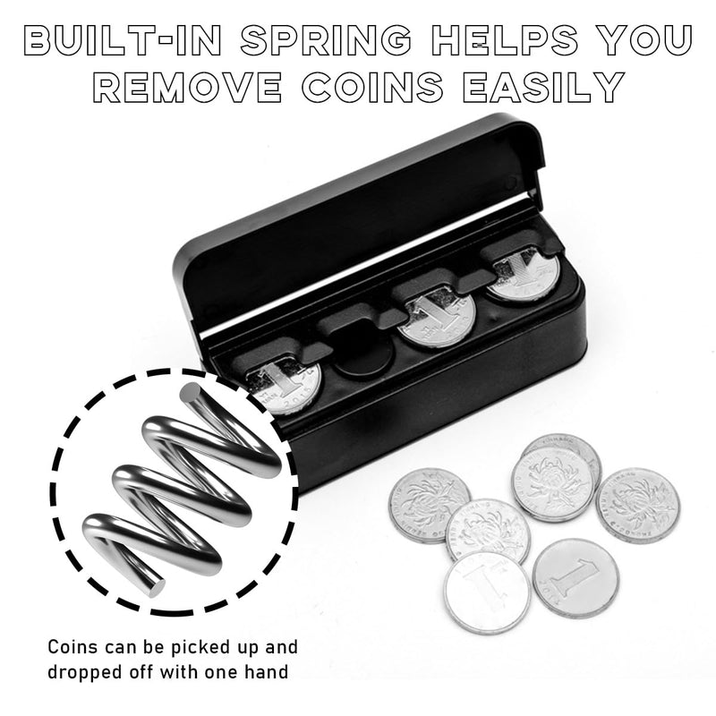 Coin Holder for Car, Portable Mini Change Storage Box Compatible with Coins of Different Sizes, Universal Auto Coin Organizer Money Dispenser, Car Accessories for Truck 1 PCS