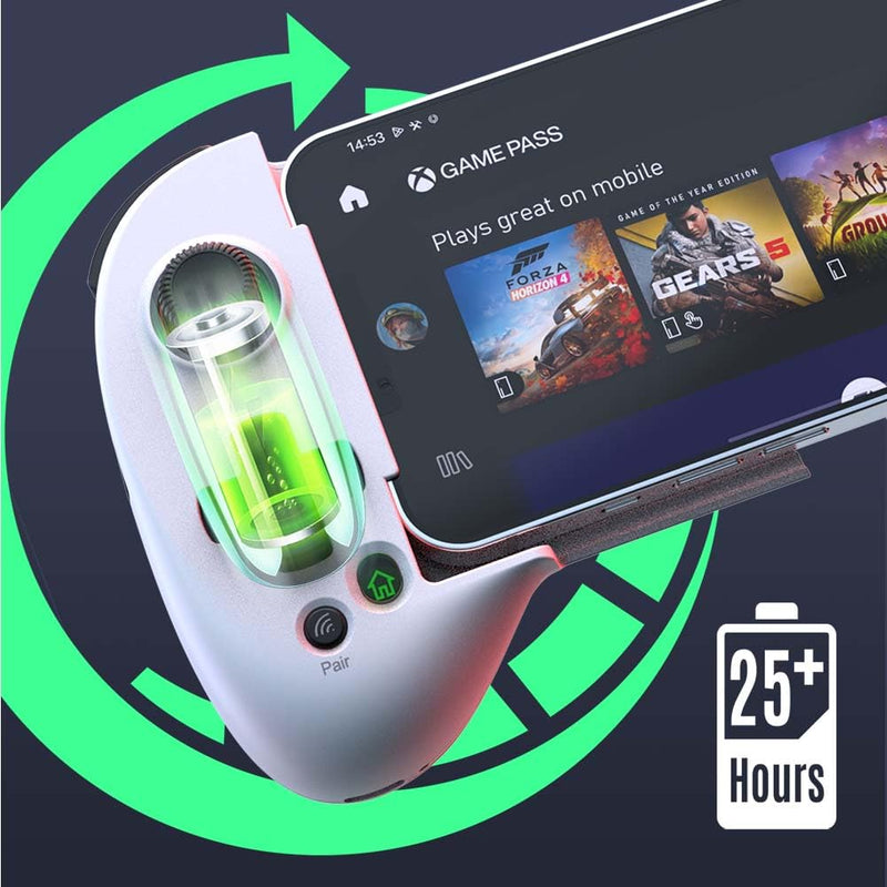 Mobile Game Controller for iPhone/Android with 4 Mapping Button/Joystick Can Adjust Height Phone Game Controller - PS Remote Play, Xbox Cloud, Steam Link, GeForce NOW (For iPhone&Android, White-3) For iPhone&Android