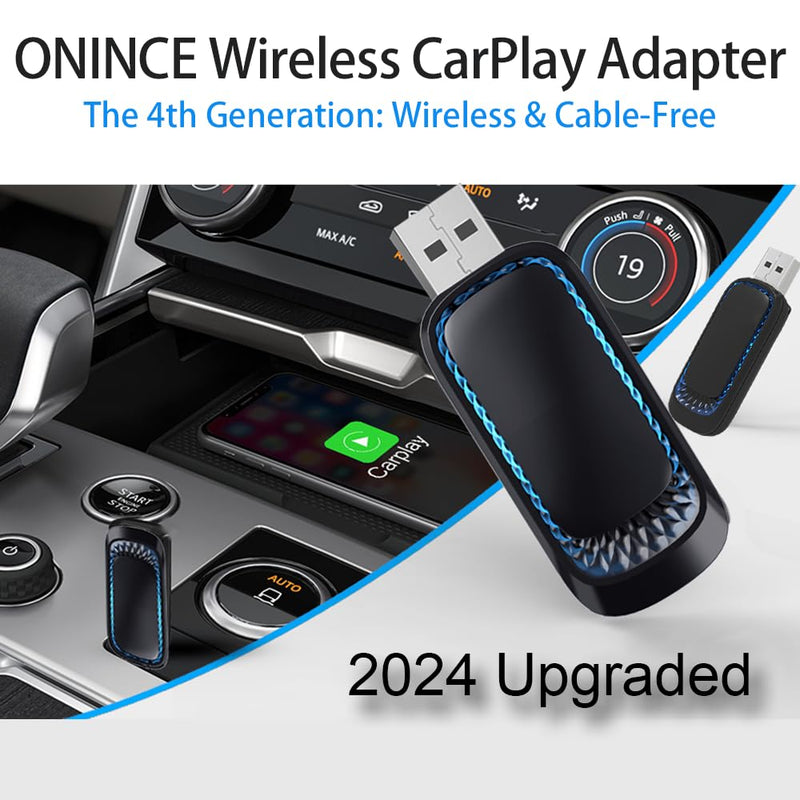 Apple CarPlay Wireless Adapter, 2024 Car Play Wireless Adapter for iPhone, for 2016 and Later Cars with OEM Wired CarPlay