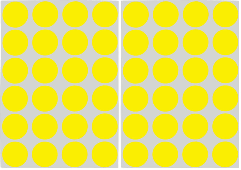 ChromaLabel 3/4 Inch Circle Sticker Labels, Easy to Write On Round Colored Stickers, 42 Sheets of Removable Sticky Dots - 1008 Dot Stickers, Yellow Labels (Pack of 2) 3/4" Diameter (Pack of 2)