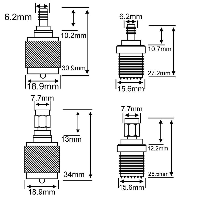 onelinkmore 4pcs RF Connector Adapter Kit, SMA to UHF PL259 SO239 Test Converter Pack of 4, Gold Finish